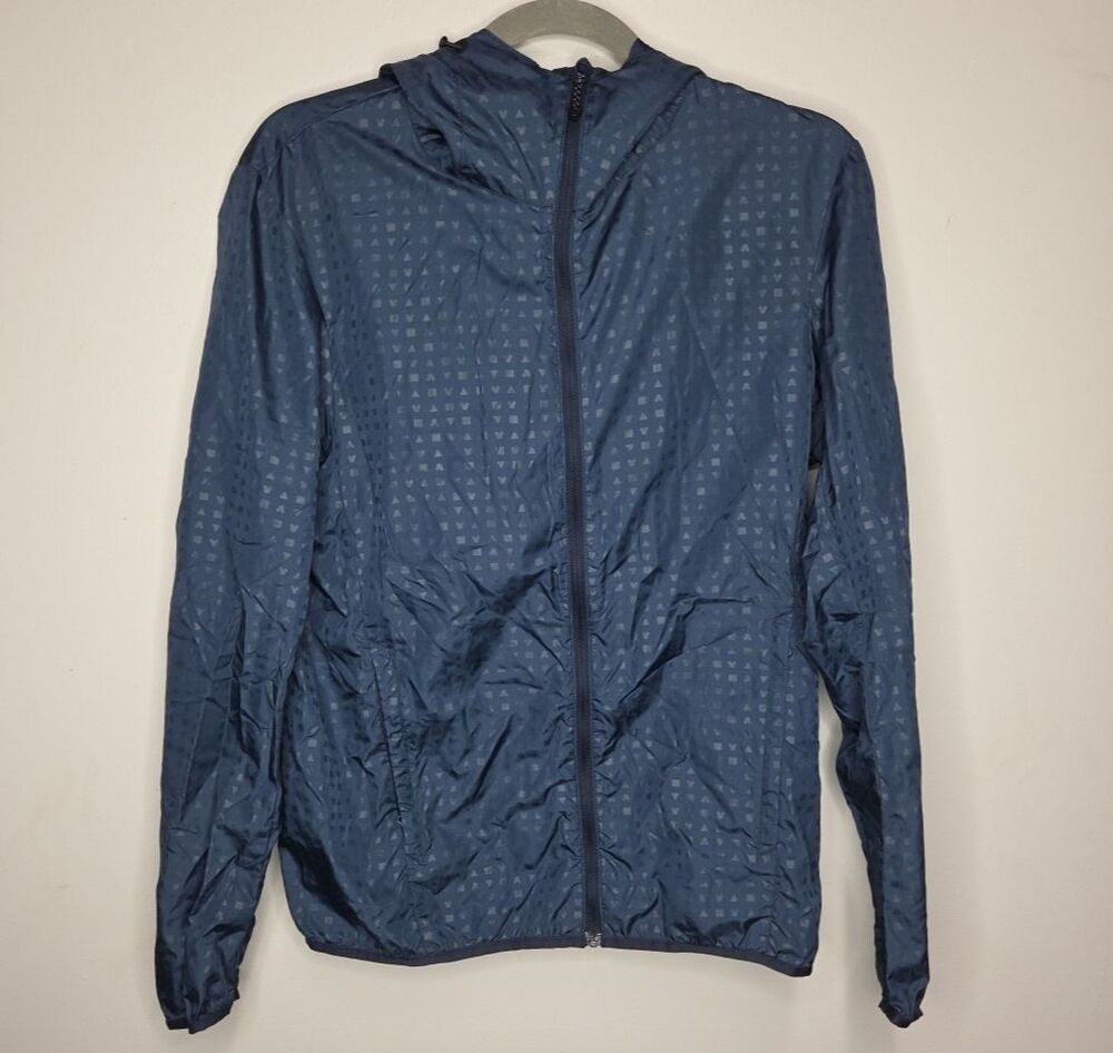 UNIQLO Men’s XS Disney Blue Project windbreaker Hooded Jacket hidden mickey